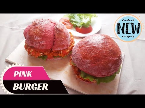 PINK BURGER with CRAB STICKs