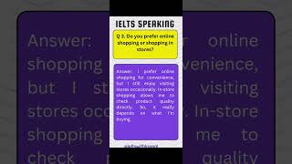 IELTS Speaking Part 1: Intro Questions about Online Shopping Sample Answers | Part 1 #shorts