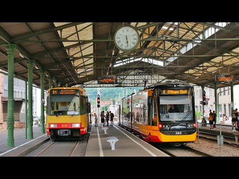 Zweisystemfahrzeuge auf der Albtalbahn | Mit GT8-100C/2S auf der S1 vom Albtalbahnhof nach Ettlingen
