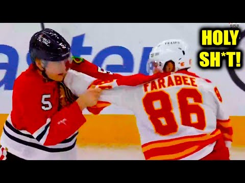 Joel Farabee Connor Murphy Fight Scrap | Calgary Flames vs Chicago Blackhawks 2026 Highlights