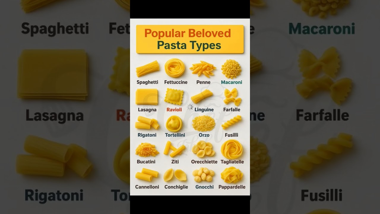 🍝 20 Popular Pasta Types You Must Know | Italian Pasta Guide 🍝