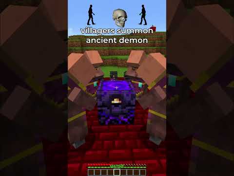 villagers summon ancient demon in minecraft 😱😈💀