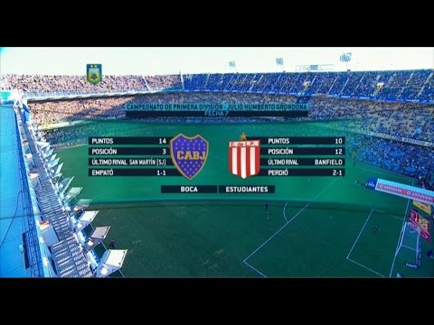 Fútbol en vivo. Boca - Estudiantes L.P. Fecha 7. Torneo de Primera División 2015. FPT.