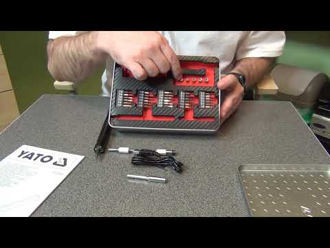 Отвертка аккумуляторная YATO Li-Ion 3.6В, 39 бит, кейс, LED-подсветка