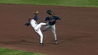 Belle crushes Vina to break up double play