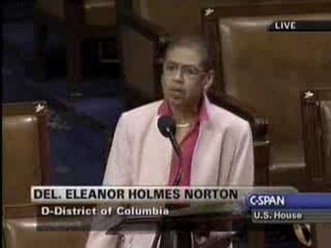 Delegate Holmes Norton: DC Voting Rights Act