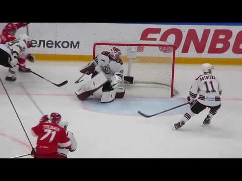 Kristers Gudlevskis № 50 in action during the Spartak@Dynamo Riga hockey game 12.09.19