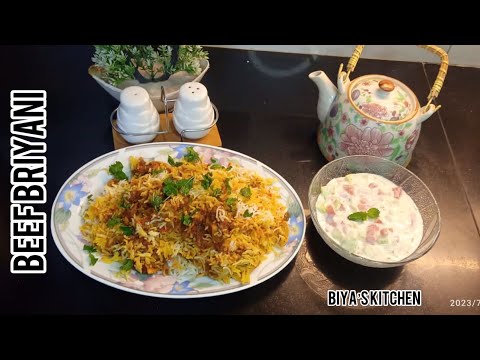 Beef Biryani | Vegetable Raita | Recipe By Biya's Kitchen