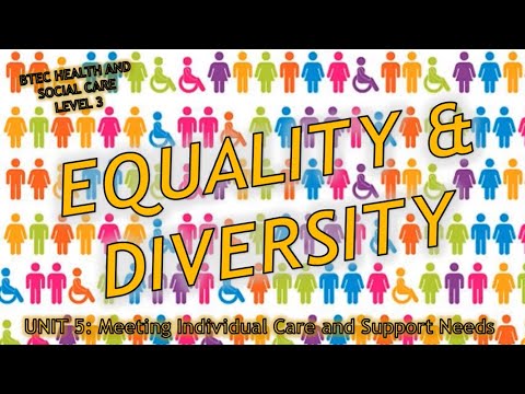 Unit 5: Meeting individual care needs- Equality & Diversity (P1) - BTEC Health & Social Care Level 3