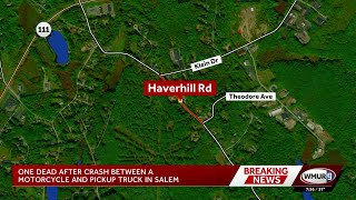 One dead after crash between a motorcycle and pickup truck in Salem