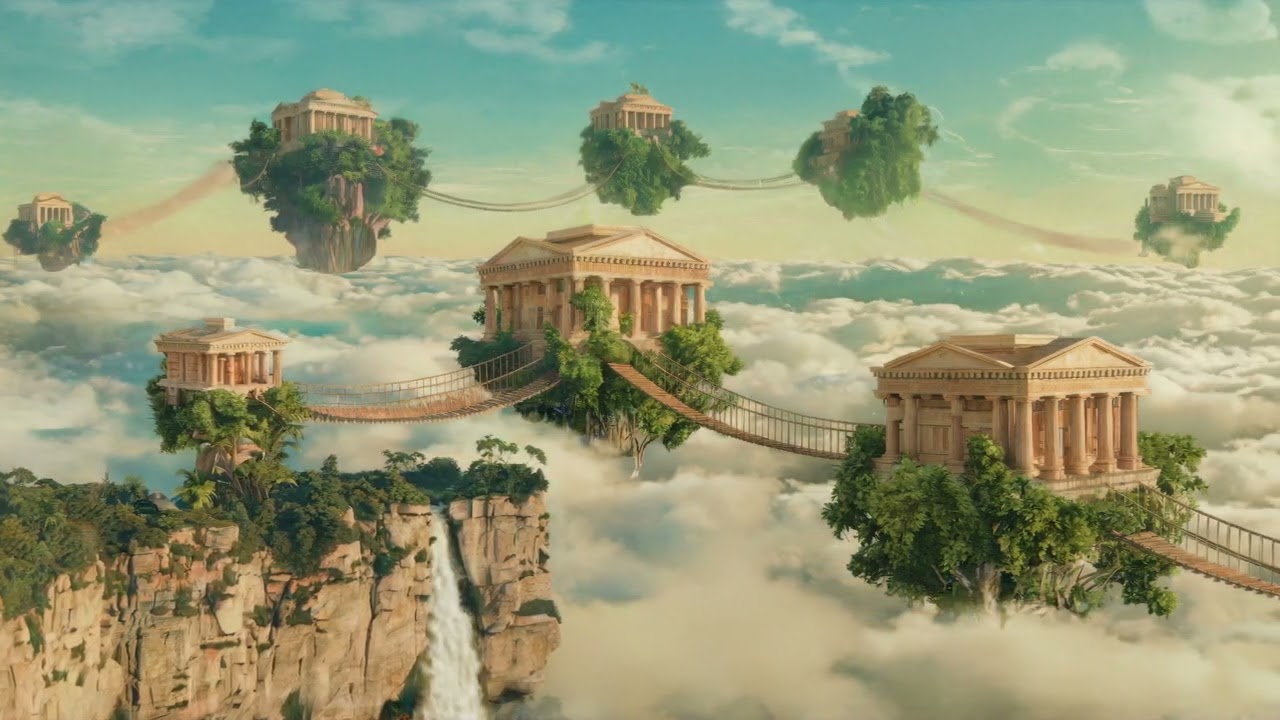 Sky Temple Moving Clouds 8K