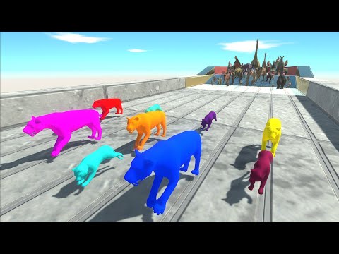 Race to eat Big Neon Cats - Animal Revolt Battle Simulator