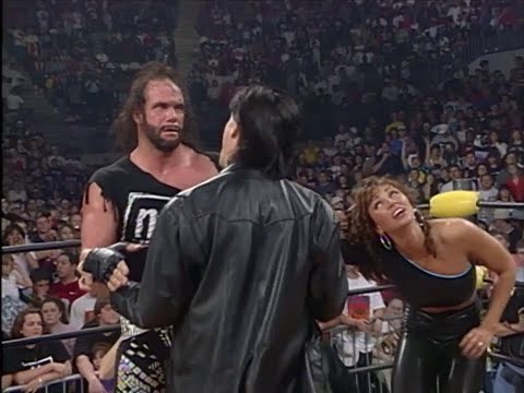 Macho Man Randy Savage assaults Kimberly Page & Eric Bischoff! - Spring Stampede 1997 (WCW)