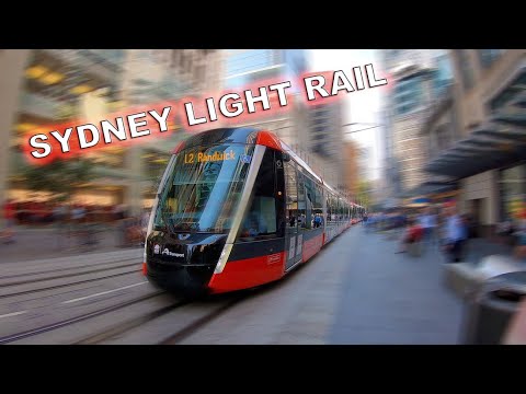 4K NEW Sydney Light Rail roaring down George Street - Australia Tourism