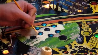 Repainting The Heavy Damage On This 1980 Flight 2000 Pinball Machine Playfield!  - Finished It Up