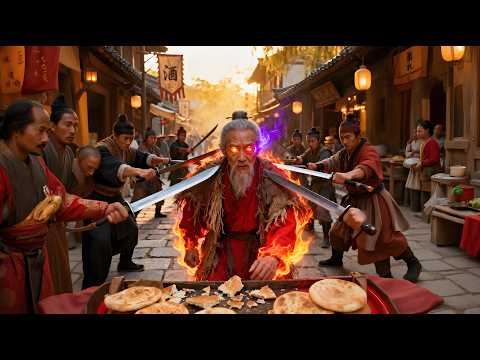 一群土匪向一個賣燒餅的老頭打劫，誰料他竟是武林高手！僅一招便讓土匪頭目身首異處！⚔️ 功夫 MMA | Kung Fu #战争 #逆袭