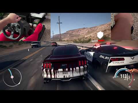 Running From Police on NFS Payback (Steering Wheel + Gear Shifter) Gameplay
