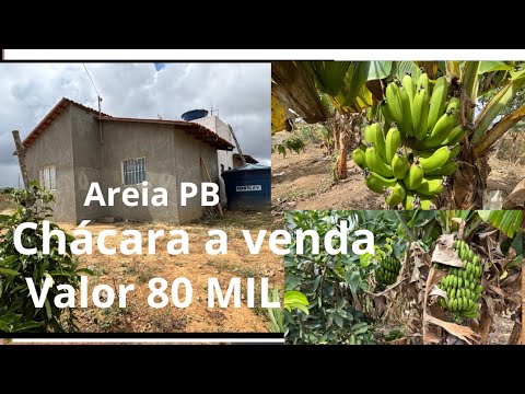 VENDE-SE ESTÁ CHÁCARA EM AREIA PARAÍBA VALOR 80 MIL ZAP 83 9 9617-1757 IVANILSON CORRETOR 