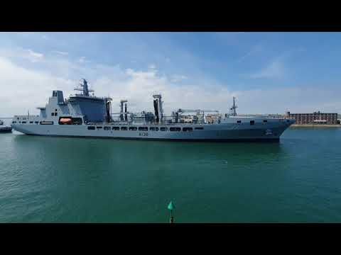RFA Tidesurge  Tide class tanker sailing into Portsmouth 8/6/2021