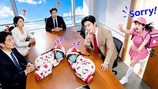 Delivery girl's twins sleep in CEO's meeting room—mini him, his kids! Takes them home to spoil!💓💫