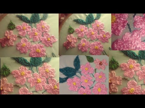 Pink Flower Embriodery Design|Easy Way To Embroider |farhat khurshid embriodery