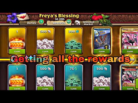 GETTING ALL THE FREYA'S BLESSING REWARDS - Grand Alpha Premium Pass - Dragons: Rise of Berk