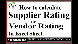 Supplier Rating or Vendor Rating, how to calculate supplier performance rating in excel sheet