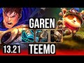 GAREN vs TEEMO (TOP) | 800+ games, 1.2M mastery, 11/2/3, Comeback | EUW Master | 13.21