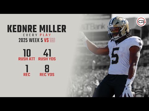 Kendre Miller Week 5 Highlights | Every Run, Target, and Catch vs Giants
