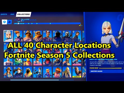 Where to find all 40 Characters - Fortnite Season 5 Collection - Bigfoot Ruckus And More