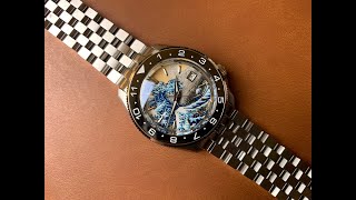 Seiko Mods - Hand-Painted The Great Wave Off Kanagawa SKX