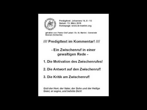 13.03.2016 - Ein Zwischenruf in einer gewaltigen Rede
