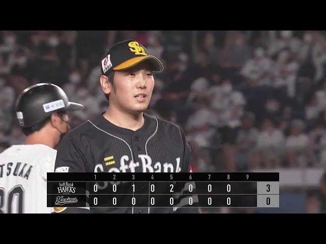 【8回裏】5試合ぶりの勝利へ!! ホークス・石川柊太が8回無失点ピッチング!! 2022年8月9日 千葉ロッテマリーンズ 対 福岡ソフトバンクホークス