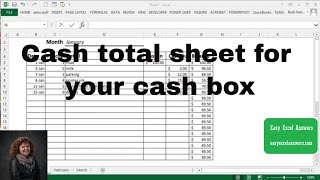 Create a cash total sheet for your cash box in Excel