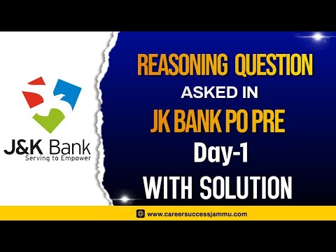 JK BANK PO PRE | REASONING ASKED IN SHIFT 2 DAY 1 || INEQUALITY 5 MKS ||SAME PATTERN@Career Success