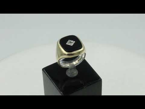 9ct Yellow Gold Onyx Signet Ring 5.1g Size N - 0949013