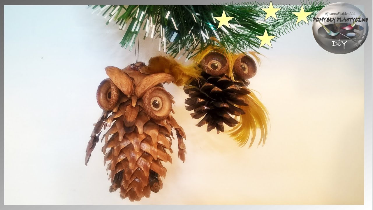 Jak zrobić sówki z szyszek na choinkę - Pomysły plastyczne DiY