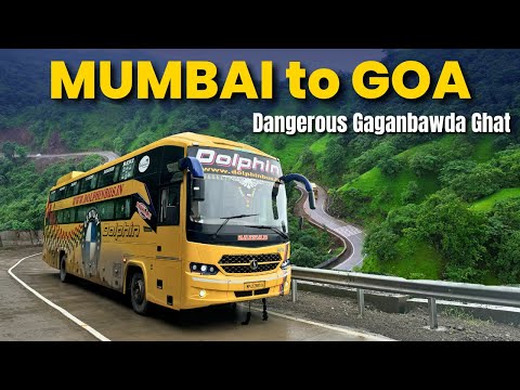 MUMBAI to GOA Bus Journey in Monsoon 🌧️ | Dolphin LUXURY Sleeper Bus | Dangerous Gaganbawda Ghat