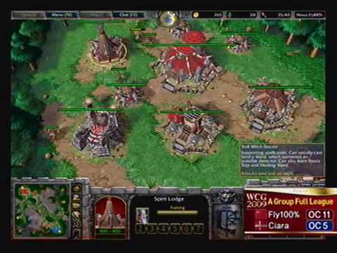 2009 WCG Grand Final Second day:  WarCraft III match: Fly100 vs Ciara