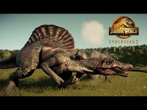 ACROCANTHOSAURUS VS SPINOSAURUS-CARNIVORES FIGHT ON GERMANY - Jurassic World Evolution 2