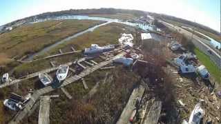 preview picture of video 'KeyPort, NJ 1 week after huricane Sandy Aireal video using a hex copter.'