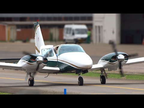 Piper PA-34 Seneca III and Embraer Caraja Landing