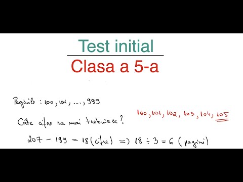 Test initial - Matematica - Clasa a 5-a