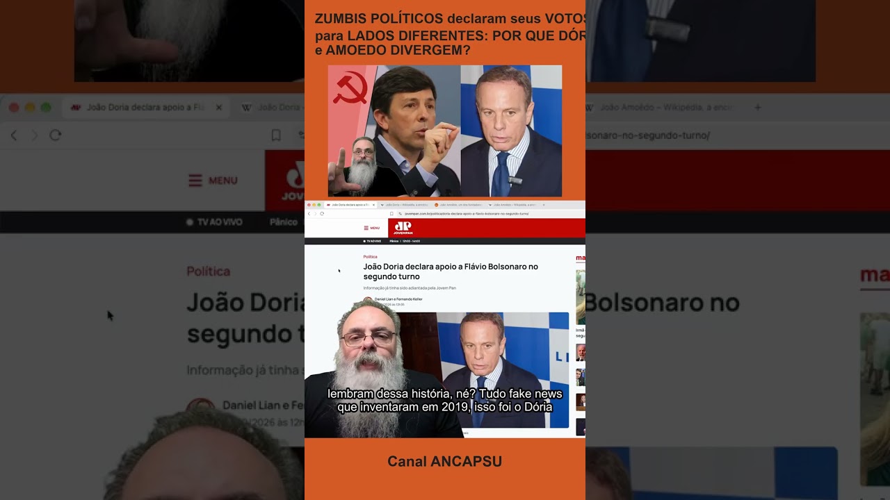ZUMBIS POLÍTICOS declaram seus VOTOS para LADOS DIFERENTES: POR QUE DÓRIA e AMOE