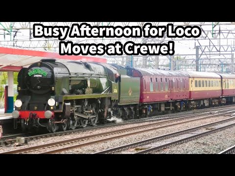 BUSY Afternoon for Diesel & Steam LOCOS at Crewe in Terrible Weather Conditions 30/09/22