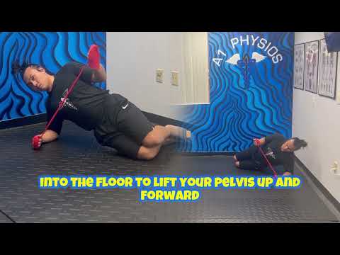 Side Plank   Shoulder External Rotation, Band   On Knees
