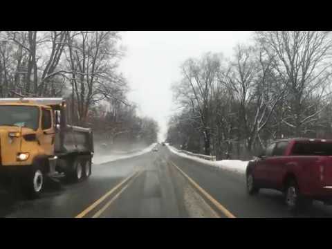 Snowy Monday Drive from Beverly Hills, Michigan to Southfield, Michigan