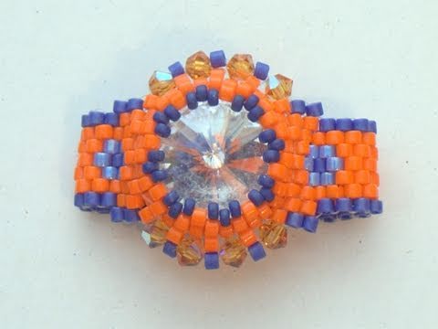 Sarubbest - Tutorial Anello perline: come incastonare un Rivoli Swarovski 1/4 (Peyote)