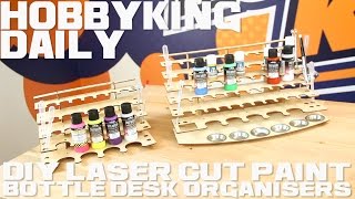 DIY Laser Cut  Paint Bottle Desk Organiser 5 Tier 275mm