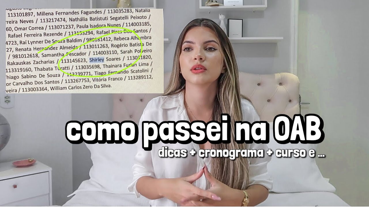 Como PASSEI NA OAB (DICAS + CRONOGRAMA DE ESTUDOS + COMO ESTUDEI + COMO FOI) | Shirley Soares